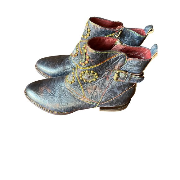 L'Artiste Spring Step Women's Bohemian Nailhead Boots Booties - 36 (US 5.5-6) - Picture 1 of 14